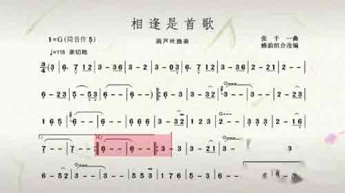 葫芦丝动态曲谱100首伴奏大全
